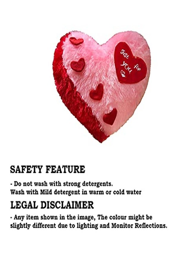 PICKKART Love Heart Shape Soft Plush (Just for You) Pillow, Gift for Valentine Day Someone Special, Size : 37 cm X 30 cm (Pink) - Image 5